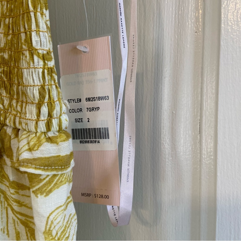Nanette Lepore Smocked Palm print maxi dress - Picture 2 of 6